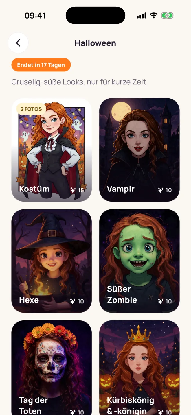 Die Halloween-Kollektion in der App
