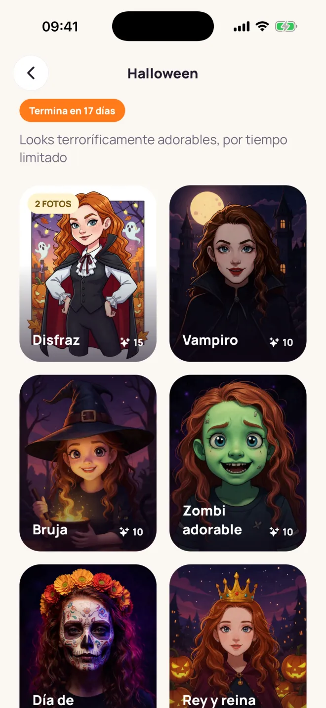 La colección de Halloween en la app