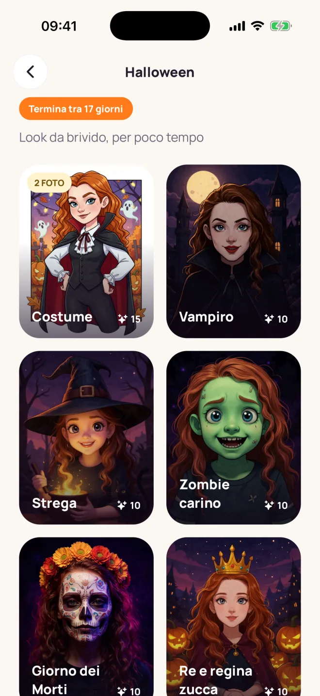 La collezione di Halloween nell’app